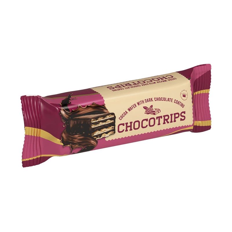 چوکوتریپس ویفر کاکائویی با روکش شکلات تلخ50گ