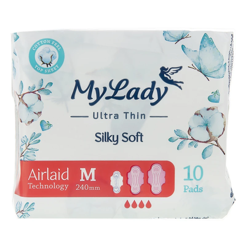 مای لیدی الترا بالدار ابریشمی سفید M  (10*24)