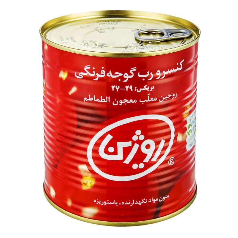 روژین رب گوجه فرنگی 800 گرم آسان بازشو با درپوش