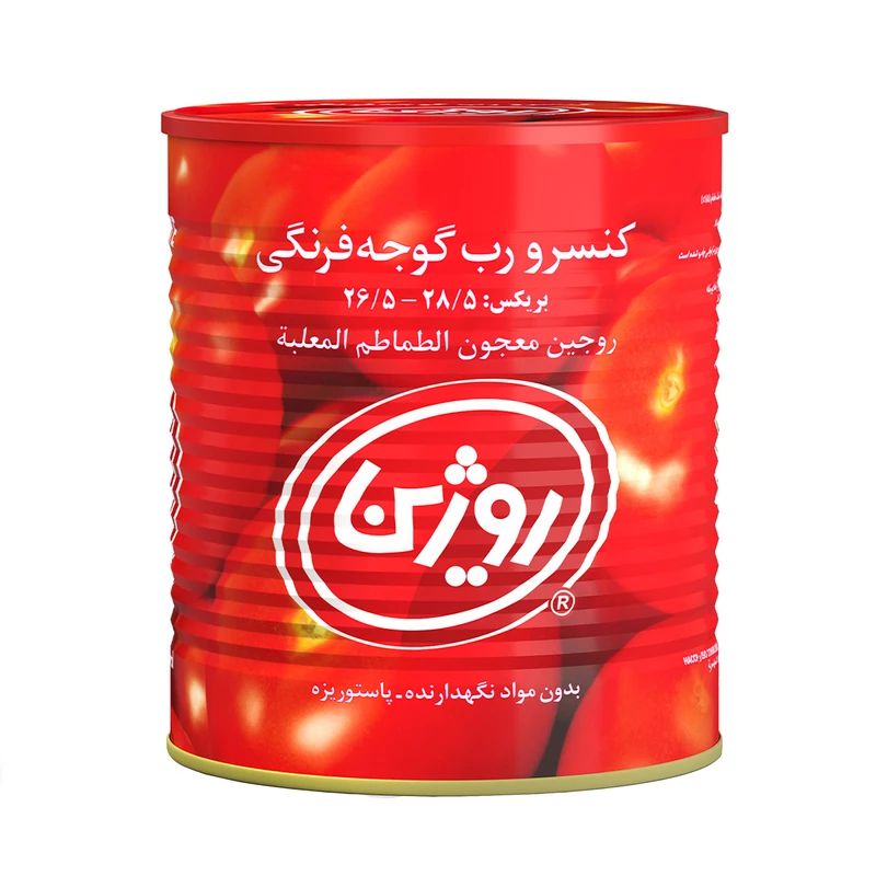 روژین رب گوجه فرنگی 800 گرم آسان بازشو با درپوش