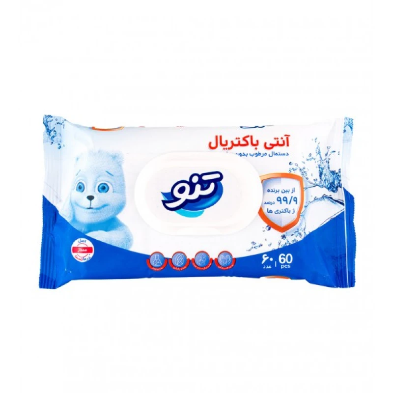 تنو دستمال مرطوب آنتی باکتریال 12*60 کد 5070475