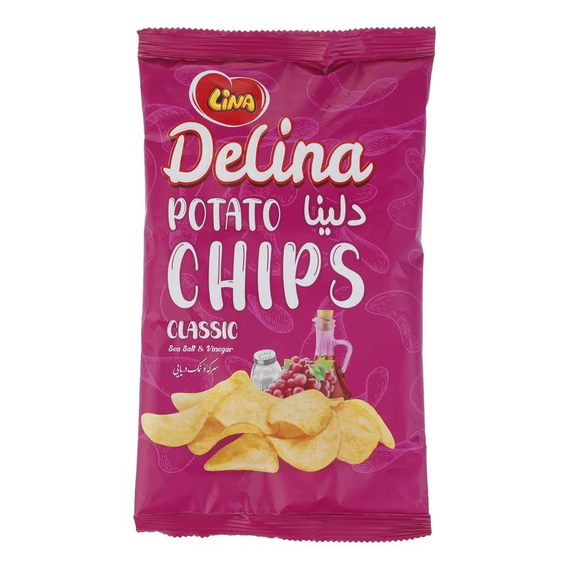 لینا دلینا چیپس سرکه و نمک دریایی 52گ