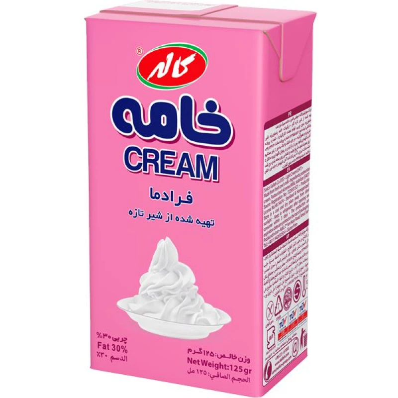 کاله خامه فرادما پاکتی صورتی 200گ