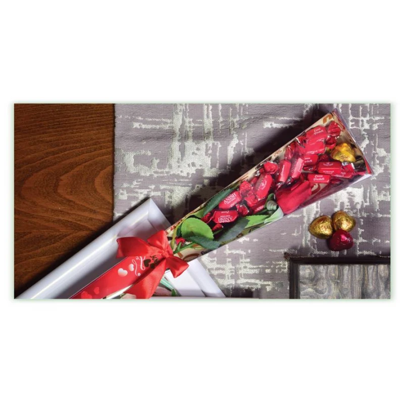 آنیش شکلات اسپندار کادویی با گل رز