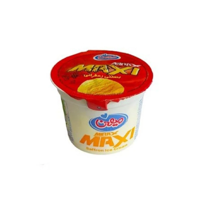 میهن بستنی لیوانی ماکسی وانیل و زعفران 60گ