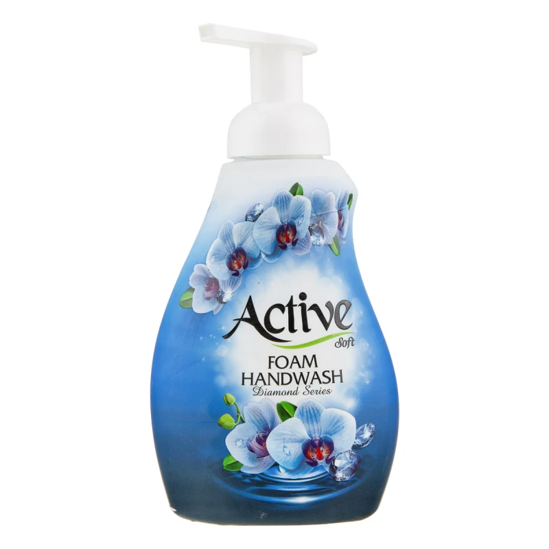 مایع دستشویی فوم دیاموند اکتیو 500گ آبی