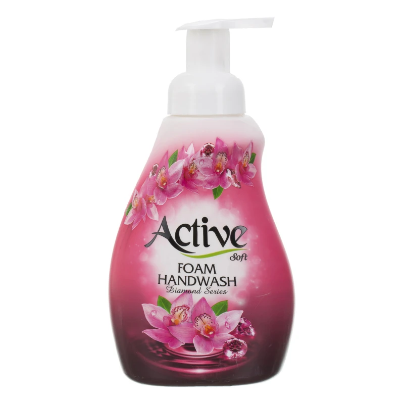 مایع دستشویی فوم دیاموند اکتیو 500گ صورتی